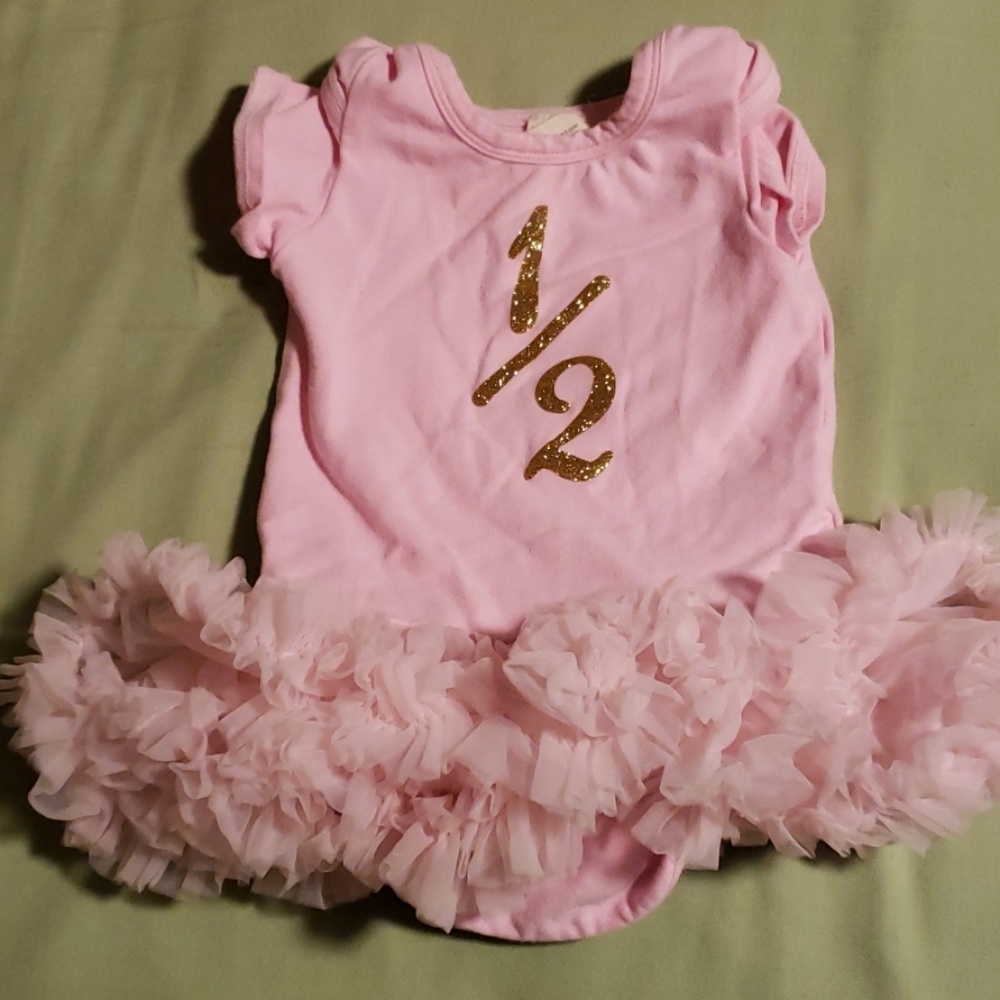 Posh Peanut 1/2 birthday tutu onesie
